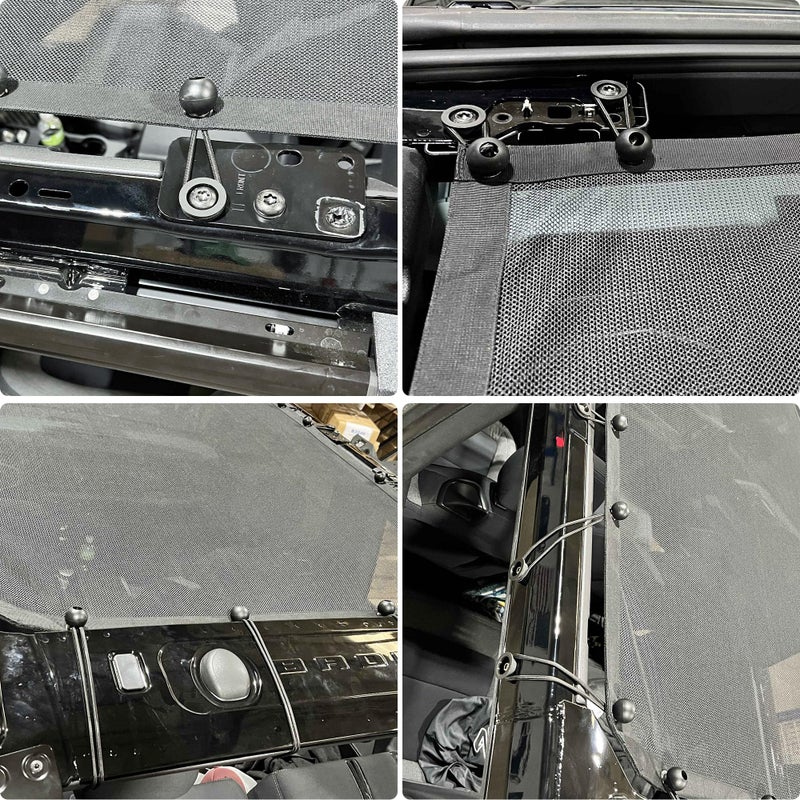 BESTAOO Sunshade for Ford Bronco Accessories 2021 2022 2023 2024 2025 2 Door, Front Mesh Sun Shade Bimini Top Cover for Bronco 2 Door - Blocks UV, Wind, Noise - Image 4